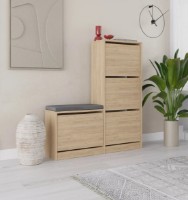 Rafturi pentru pantofi Trendy Oslo Oak 118.5x104.8x26cm GTR000954