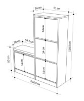 Rafturi pentru pantofi Trendy Oslo White 118.5x104.8x26cm GTR000955 imaginea #4 — magazin online Desire.md