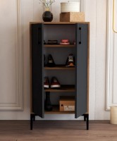 Rafturi pentru pantofi Trendy Prag Walnut/Anthracit 111x60x35cm GTR000957 imaginea #2 — magazin online Desire.md