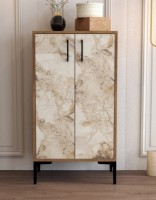 Rafturi pentru pantofi Trendy Prag Walnut/White Marble 111x60x35cm GTR000961