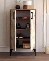 Rafturi pentru pantofi Trendy Prag Walnut/White Marble 111x60x35cm GTR000961 imaginea #2 — magazin online Desire.md