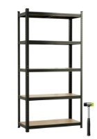 Unitate de rafturi de depozitare Xenos StrongLine 180x100x50cm Black