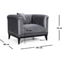 Кресло Trendy La moda Dark Grey 89x79x105cm GTR002097 фото №2 — интернет-магазин Desire.md