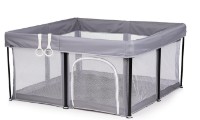 Pătuț pliabil Chipolino Vibe 120x120cm Foldable Grey (KOIVI0251GY)