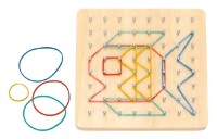 Geoboard cu benzi de cauciuc Tooky Toy Rubber Band Geoboard 57215