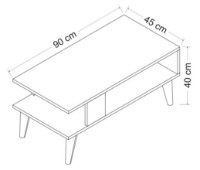 Журнальный столик Trendy Ayca White 90x45x40cm GTR006107 фото №3 — интернет-магазин Desire.md