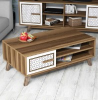 Журнальный столик Trendy Ayla Walnut/White 105x60x38cm GTR000648 фото №3 — интернет-магазин Desire.md