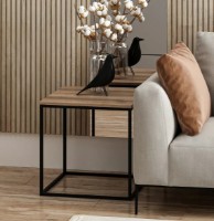 Журнальный столик Trendy Basak Walnut/Black 52x50x50cm GTR004057 фото №3 — интернет-магазин Desire.md