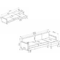 Угловой диван Trendy Alkon Light Grey 216x130x86cm GTR007520 фото №8 — интернет-магазин Desire.md