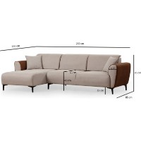 Угловой диван Trendy Aren Beige/Cinnamon L 260x150x85cm GTR003340 фото №7 — интернет-магазин Desire.md