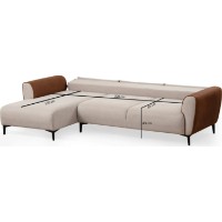 Угловой диван Trendy Aren Beige/Cinnamon L 260x150x85cm GTR003340 фото №9 — интернет-магазин Desire.md