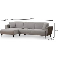 Угловой диван Trendy Aren Grey L 260x150x85cm GTR003341 фото №6 — интернет-магазин Desire.md
