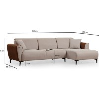 Угловой диван Trendy Aren Beige/Cinnamon R 260x150x85cm GTR003394 фото №5 — интернет-магазин Desire.md