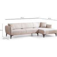 Угловой диван Trendy Belissimo Off White R 270x140x67cm GTR003537 фото №8 — интернет-магазин Desire.md