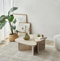 Журнальный столик Trendy Ballare Travertin 90x90x40cm GTR006185 2pcs