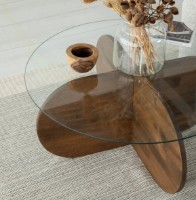 Măsuţă cafea Trendy Bubble Walnut 75x75x35cm GTR000823 imaginea #2 — magazin online Desire.md