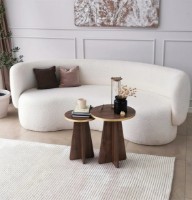 Журнальный столик Trendy Ciuperca Walnut/Gold 50x40x40cm GTR000753 2pcs