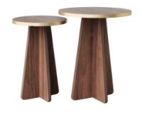 Журнальный столик Trendy Ciuperca Walnut/Gold 50x40x40cm GTR000753 2pcs фото №3 — интернет-магазин Desire.md