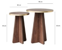 Журнальный столик Trendy Ciuperca Walnut/Gold 50x40x40cm GTR000753 2pcs фото №4 — интернет-магазин Desire.md