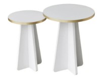 Журнальный столик Trendy Ciuperca White/Gold 50x40x40cm GTR000754 2pcs фото №3 — интернет-магазин Desire.md
