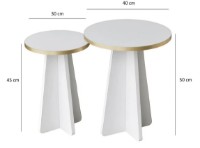 Журнальный столик Trendy Ciuperca White/Gold 50x40x40cm GTR000754 2pcs фото №4 — интернет-магазин Desire.md