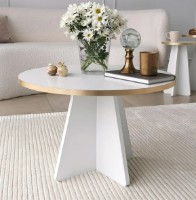 Журнальный столик Trendy Ciuperca Walnut/Gold 60x60x40cm GTR000750 фото №3 — интернет-магазин Desire.md