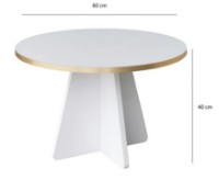 Журнальный столик Trendy Ciuperca Walnut/Gold 60x60x40cm GTR000750 фото №4 — интернет-магазин Desire.md