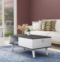 Журнальный столик Trendy Delux White/Black Marble/Gold 90x42x45cm GTR006108