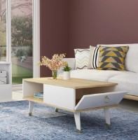 Журнальный столик Trendy Delux White/White Sapphire/Gold 90x42x45cm GTR006109 фото №2 — интернет-магазин Desire.md