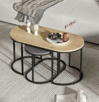 Журнальный столик Trendy Dena Oak/Anthracit/Black 90x45x45cm GTR003965 фото №2 — интернет-магазин Desire.md