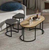 Журнальный столик Trendy Dena Oak/Anthracit/Black 90x45x45cm GTR003965 фото №3 — интернет-магазин Desire.md