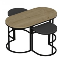 Журнальный столик Trendy Dena Oak/Anthracit/Black 90x45x45cm GTR003965 фото №4 — интернет-магазин Desire.md