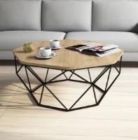 Журнальный столик Trendy Diamant Oak/Black 90x90x38cm GTR000675