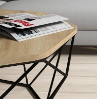 Măsuţă cafea Trendy Diamant Oak/Black 90x90x38cm GTR000675 imaginea #2 — magazin online Desire.md