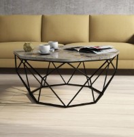 Măsuţă cafea Trendy Diamant White Marble/Black 90x90x38cm GTR000678 imaginea #2 — magazin online Desire.md