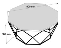 Măsuţă cafea Trendy Diamant White Marble/Black 90x90x38cm GTR000678 imaginea #3 — magazin online Desire.md