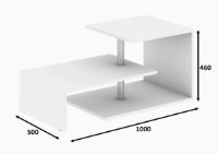 Журнальный столик Trendy Dilek White 100x46x50cm GTR006122 фото №3 — интернет-магазин Desire.md