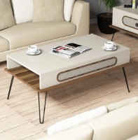 Журнальный столик Trendy Ekol Cream/Walnut/Black 105x56x45cm GTR000618