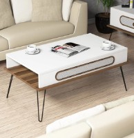 Журнальный столик Trendy Ekol White/Walnut/Black 105x56x45cm GTR000621