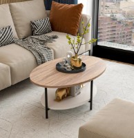 Журнальный столик Trendy Elis Oak/White/Black 90x36x60cm GTR003722 фото №2 — интернет-магазин Desire.md