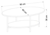 Журнальный столик Trendy Elis Oak/White/Black 90x36x60cm GTR003722 фото №3 — интернет-магазин Desire.md
