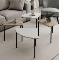 Măsuţă cafea Trendy Emma 8918 Oak/White/Black 90x42x42cm GTR003724 imaginea #2 — magazin online Desire.md