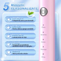 Periuţa de dinţi electrică JTF J40 Roz imaginea #2 — magazin online Desire.md