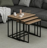 Журнальный столик Trendy Evia Walnut/Black 55x50x40cm GTR003966 3pcs