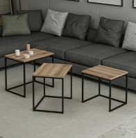 Журнальный столик Trendy Evia Walnut/Black 55x50x40cm GTR003966 3pcs фото №2 — интернет-магазин Desire.md