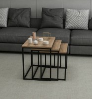 Журнальный столик Trendy Evia Walnut/Black 55x50x40cm GTR003966 3pcs фото №3 — интернет-магазин Desire.md