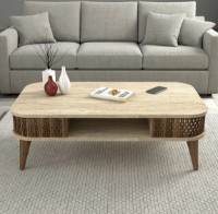 Журнальный столик Trendy Eylul Travertin/Walnut 105x35x60cm GTR006137 фото №4 — интернет-магазин Desire.md