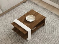 Журнальный столик Trendy Gaye Walnut/White 80x35x50cm GTR006125 фото №3 — интернет-магазин Desire.md