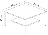 Журнальный столик Trendy Gold Line Anthracit/Gold 80x40x80cm GTR006161 фото №3 — интернет-магазин Desire.md
