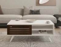 Журнальный столик Trendy Grande White/Walnut 100x42x60cm GTR006142 фото №2 — интернет-магазин Desire.md